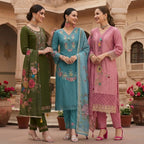 3 Pack Of Printed Cotton Kurta Set With Dupatta (VP-23)