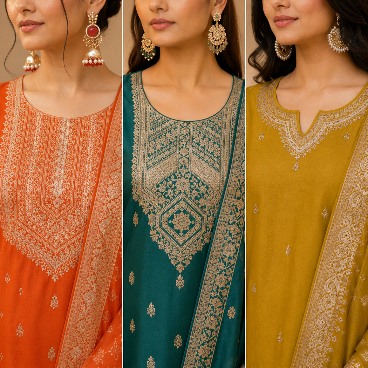 3 Kurta Set With Dupatta - Perfect For Every Occasion ( D-9 )