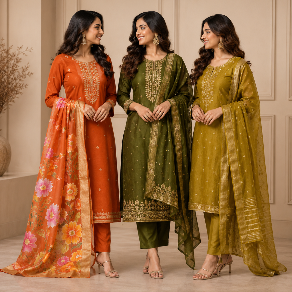 3 Kurta Set with Dupatta - Comfort For Every Occasion & Daily Wear ( D4 )