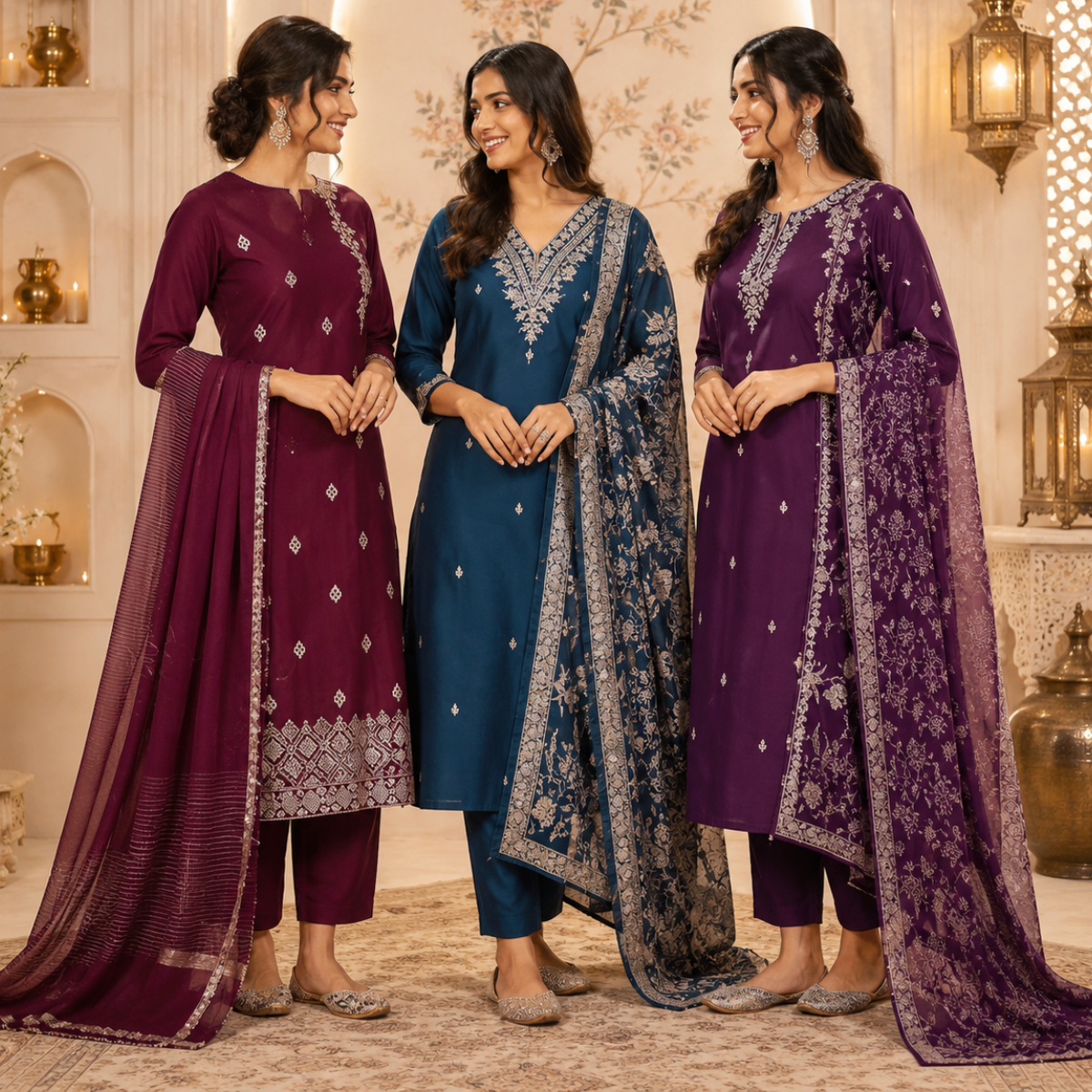 3 Kurta Set With Dupatta - Perfect For Every Occasion ( D-4 )