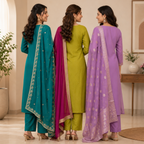 3 Printed Kurta Sets With Dupatta ( P3 )