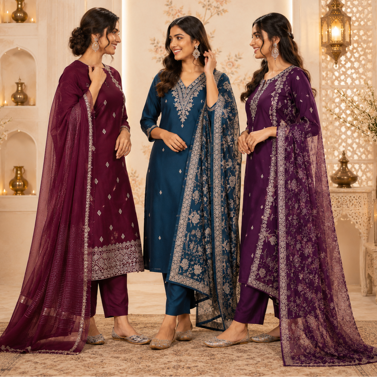 3 Kurta Set With Dupatta - Perfect For Every Occasion ( D-4 )