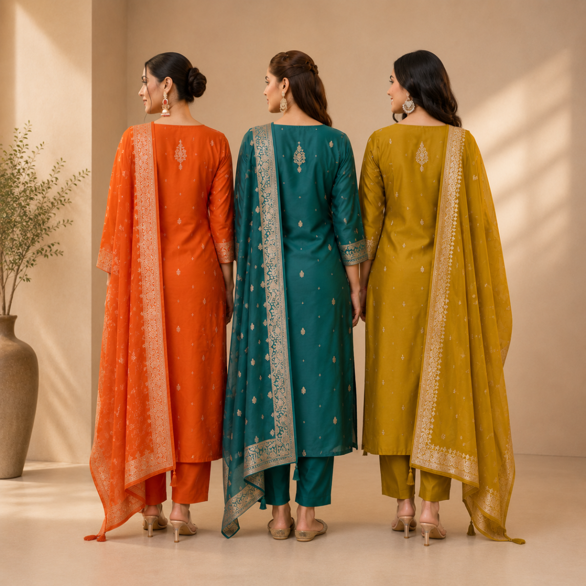 3 Kurta Set With Dupatta - Perfect For Every Occasion ( D-9 )