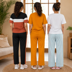Pack of 3  Women Cotton T-Shirt Trouser Set (T-4)
