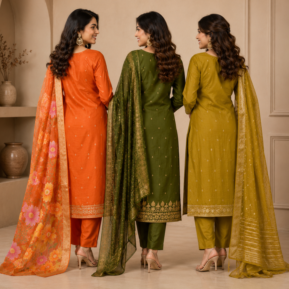 3 Kurta Set with Dupatta - Comfort For Every Occasion & Daily Wear ( D4 )