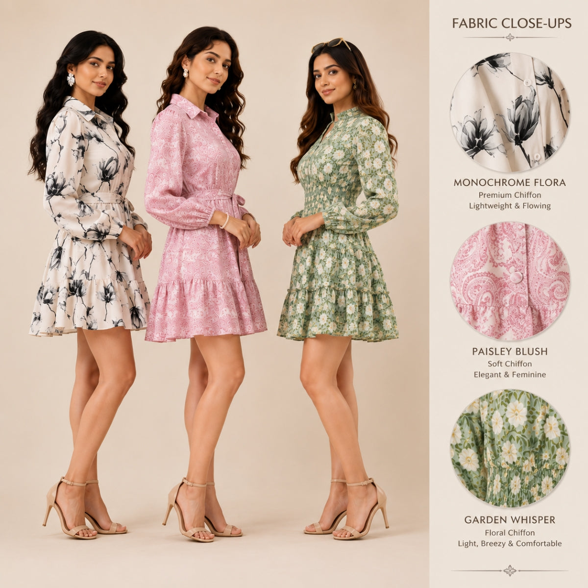 3 Printed Dress for Women - Perfect for Summers. ( P-3 )