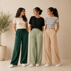 Pack of 3  Women Cotton T-Shirt Trouser Set (T-15)