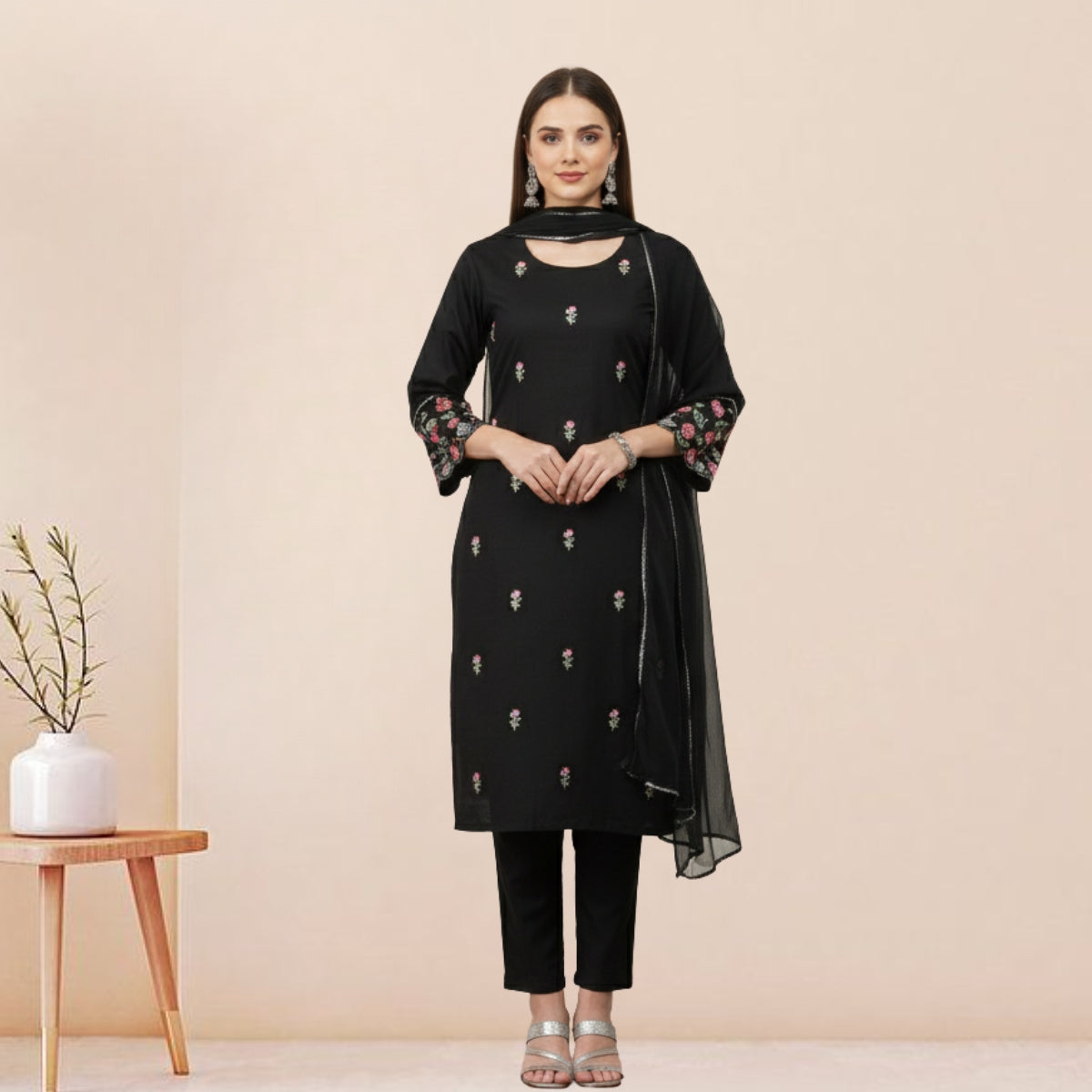 3 Cotton Kurtis with Pant & Dupatta |C-04