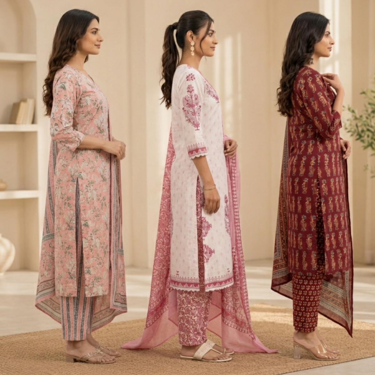 3 Pack Of Kurta With Dupatta Value Pack (V-5)