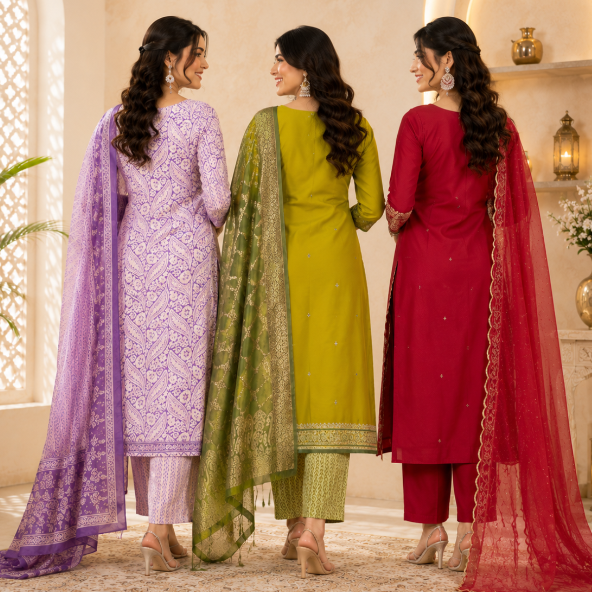 3 Kurta Set With Dupatta - Perfect For Every Occasion ( D-5 )