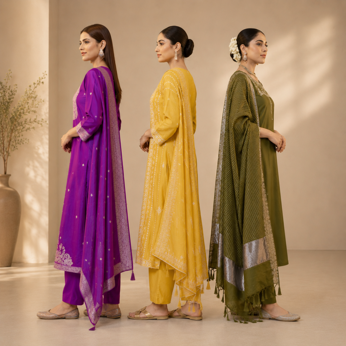 3 Kurta Set With Dupatta - Perfect For Every Occasion ( D-10 )