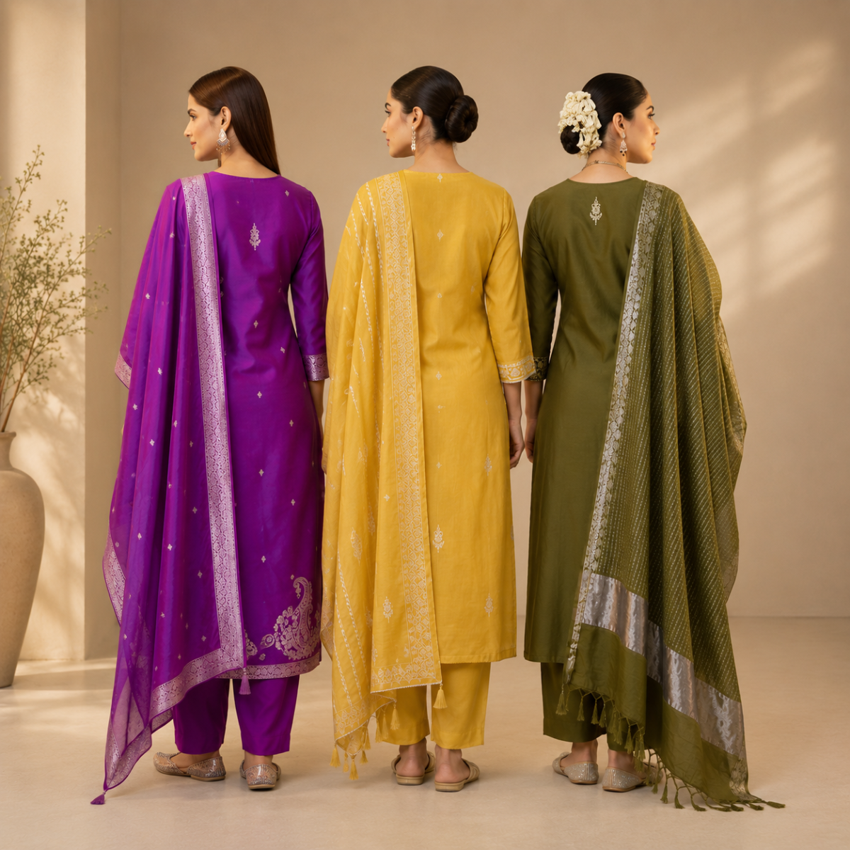 3 Kurta Set With Dupatta - Perfect For Every Occasion ( D-10 )