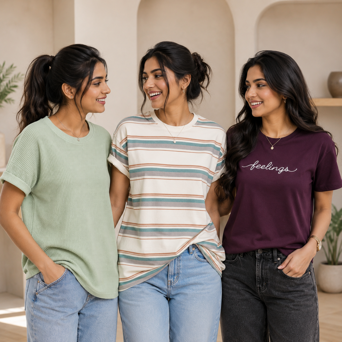 3 Women's Casual T-Shirts ( T6 )