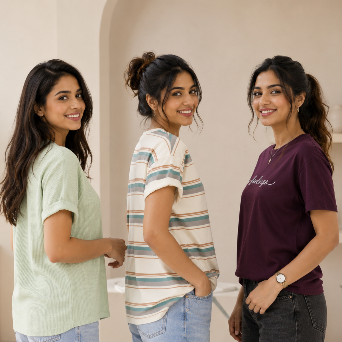 3 Women's Casual T-Shirts ( T6 )