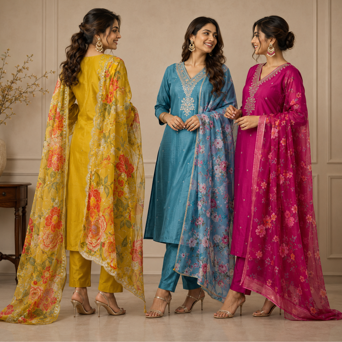 3 Kurta Set with Dupatta - Comfort For Every Occasion & Daily Wear ( D6 )