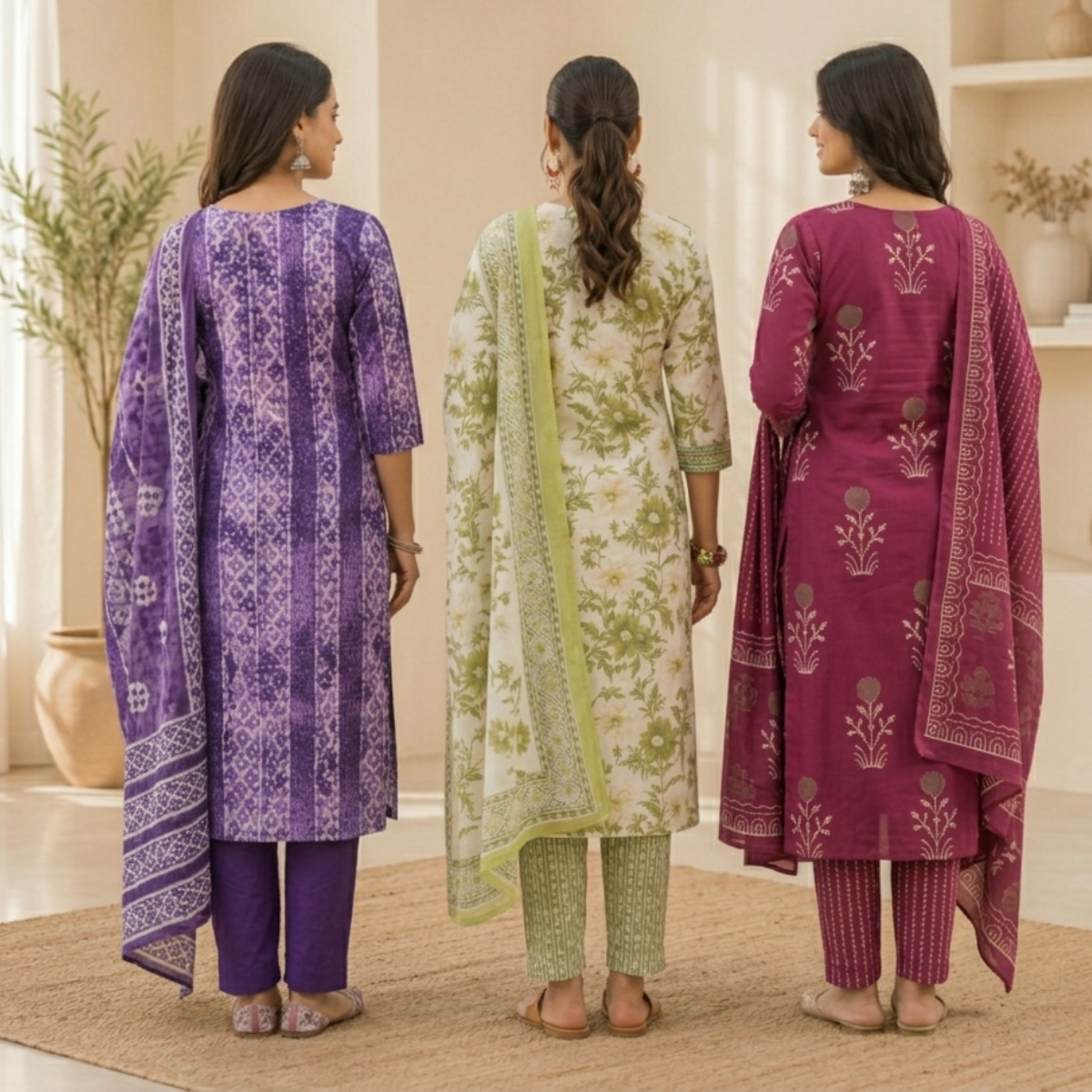 3 Pack Of Kurta With Dupatta Value Pack (V-6)