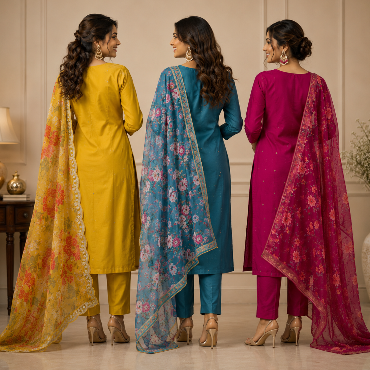3 Kurta Set with Dupatta - Comfort For Every Occasion & Daily Wear ( D6 )