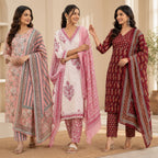 3 Pack Of Kurta With Dupatta Value Pack (V-5)