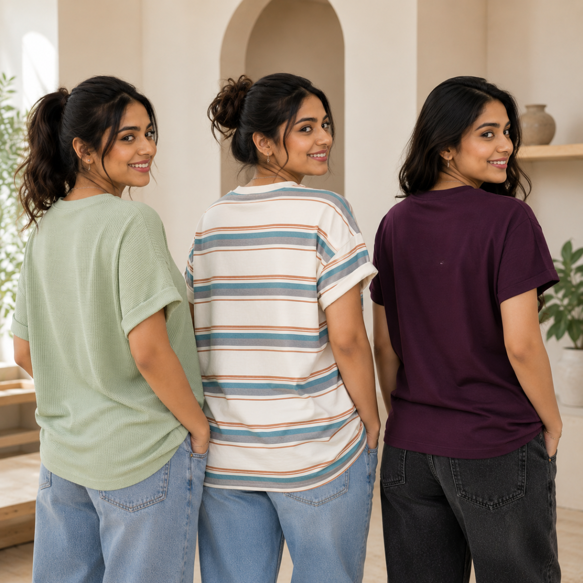 3 Women's Casual T-Shirts ( T6 )