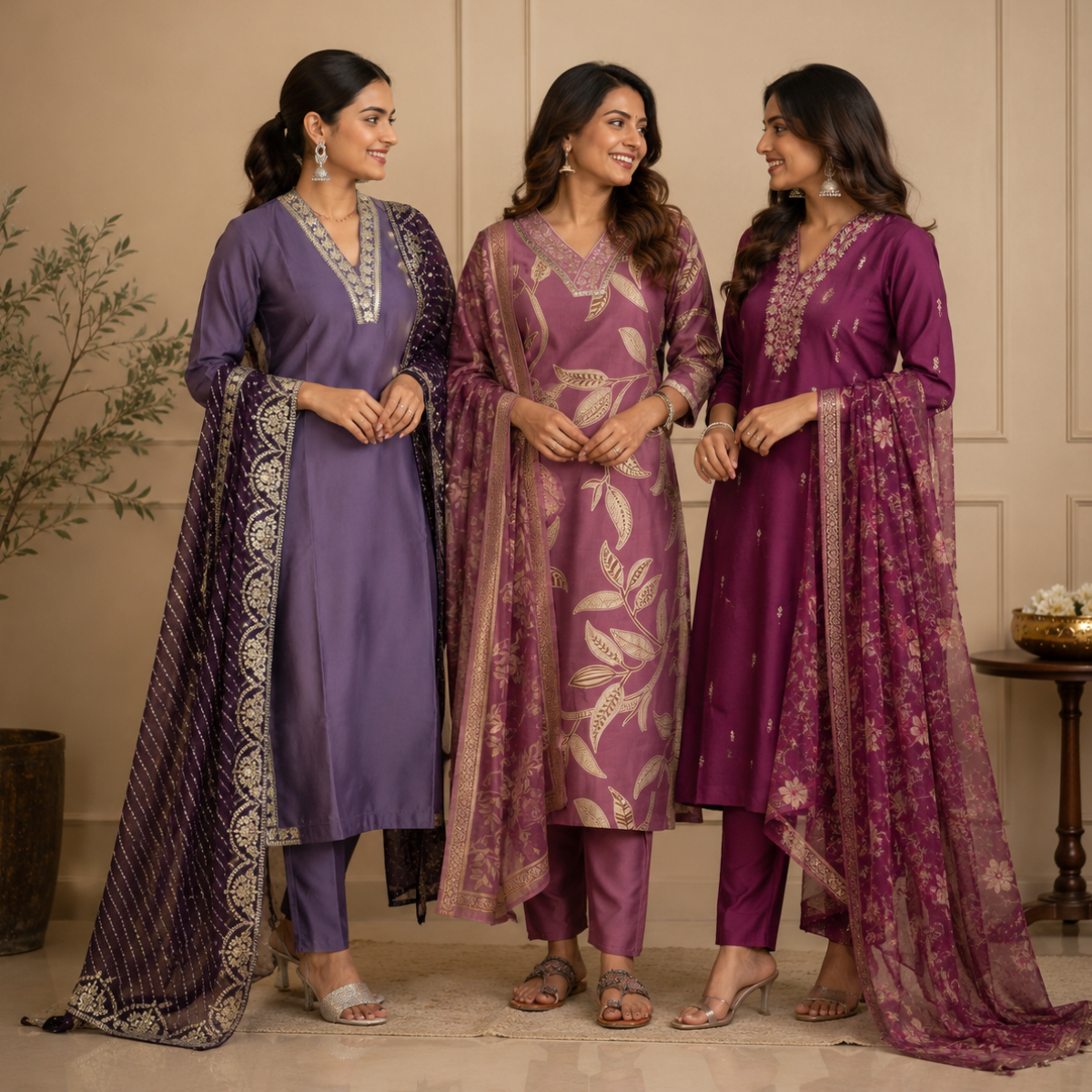 3 Kurta Set with Dupatta - Comfort For Every Occasion & Daily Wear ( D7 )