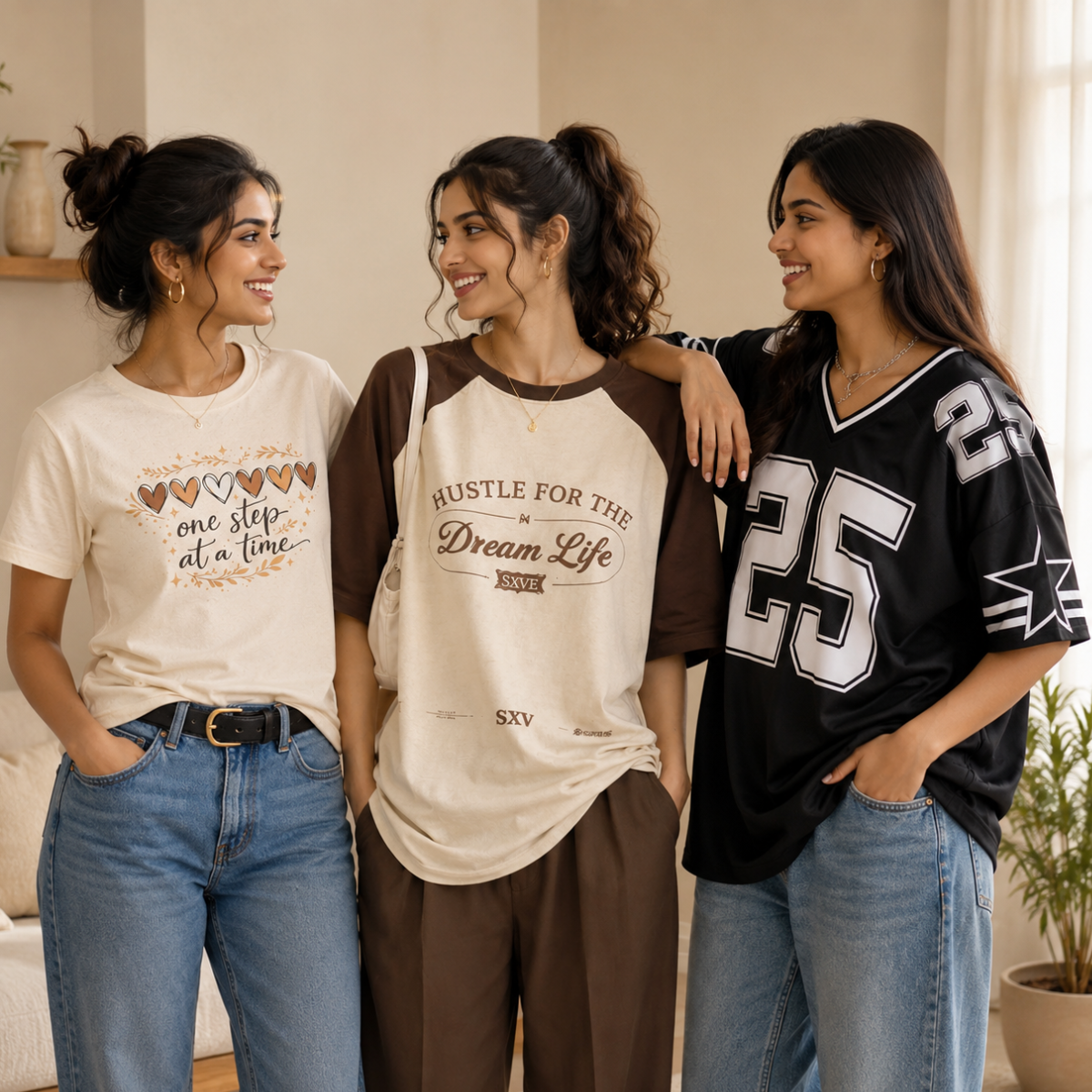 3 Women's Casual T-Shirts ( T1 )