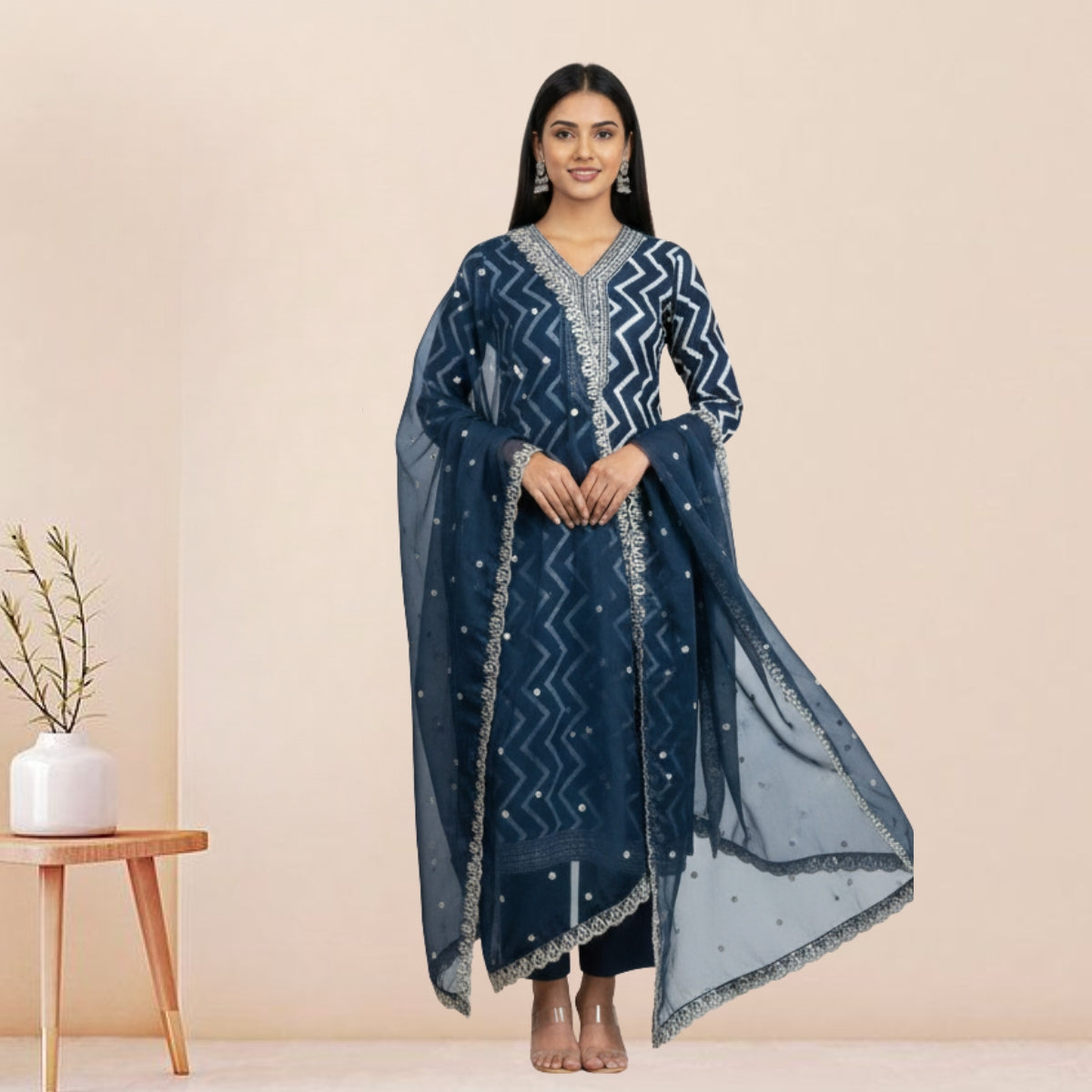 3 Cotton Kurtis with Pant & Dupatta | C-06
