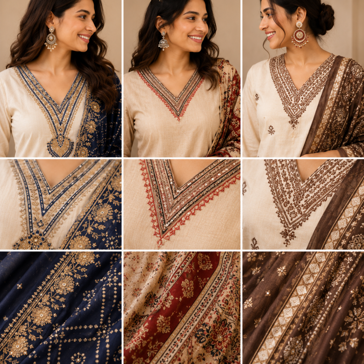 3 Printed Kurta Sets With Dupatta ( P5 )