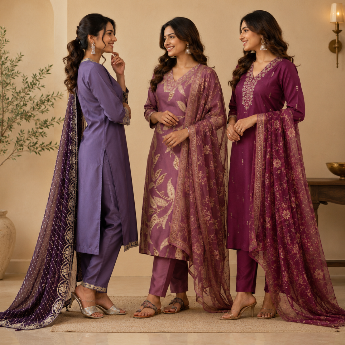 3 Kurta Set with Dupatta - Comfort For Every Occasion & Daily Wear ( D7 )