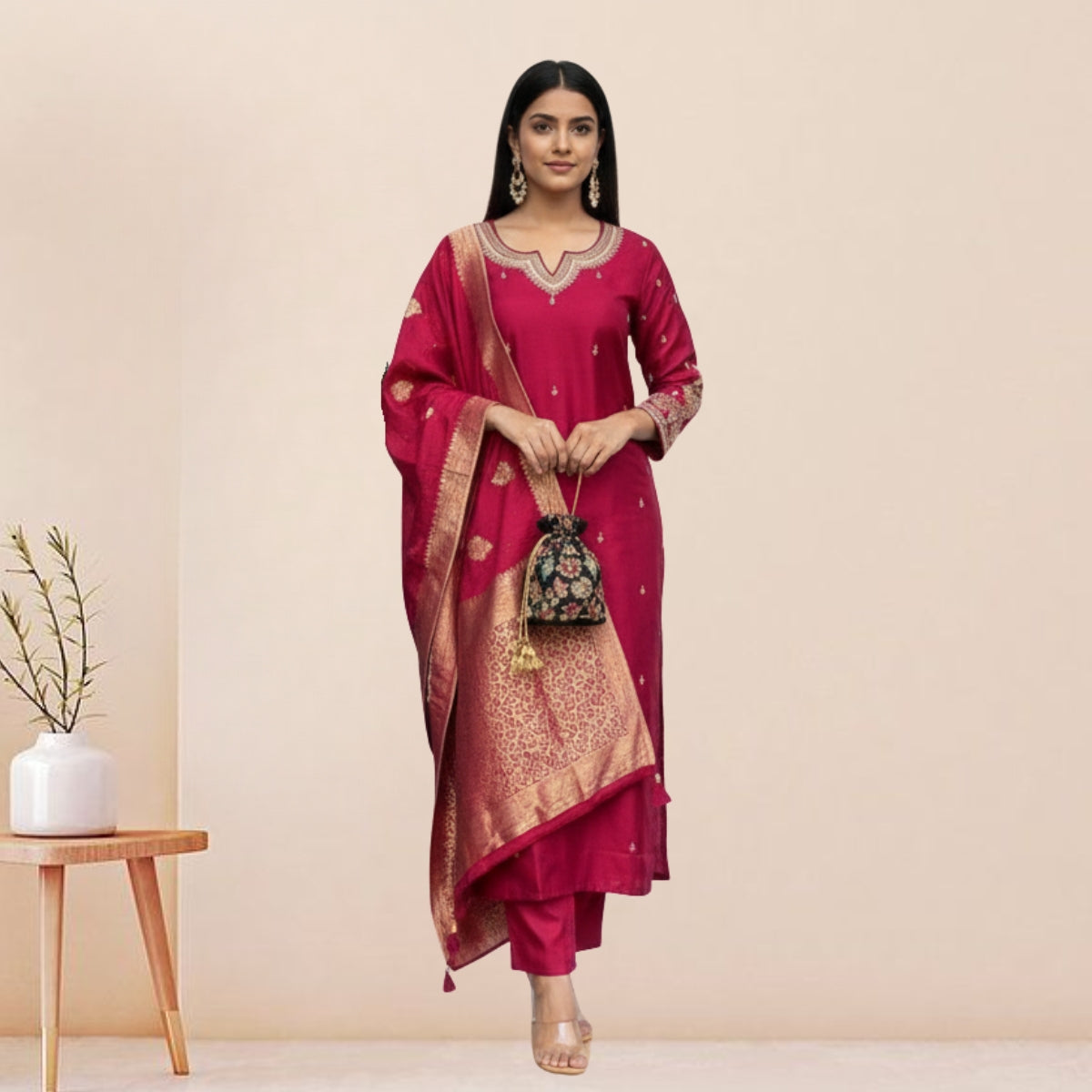 3 Cotton Kurtis with Pant & Dupatta |C-10