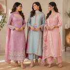 3 Printed Kurta Sets With Dupatta ( P6 )