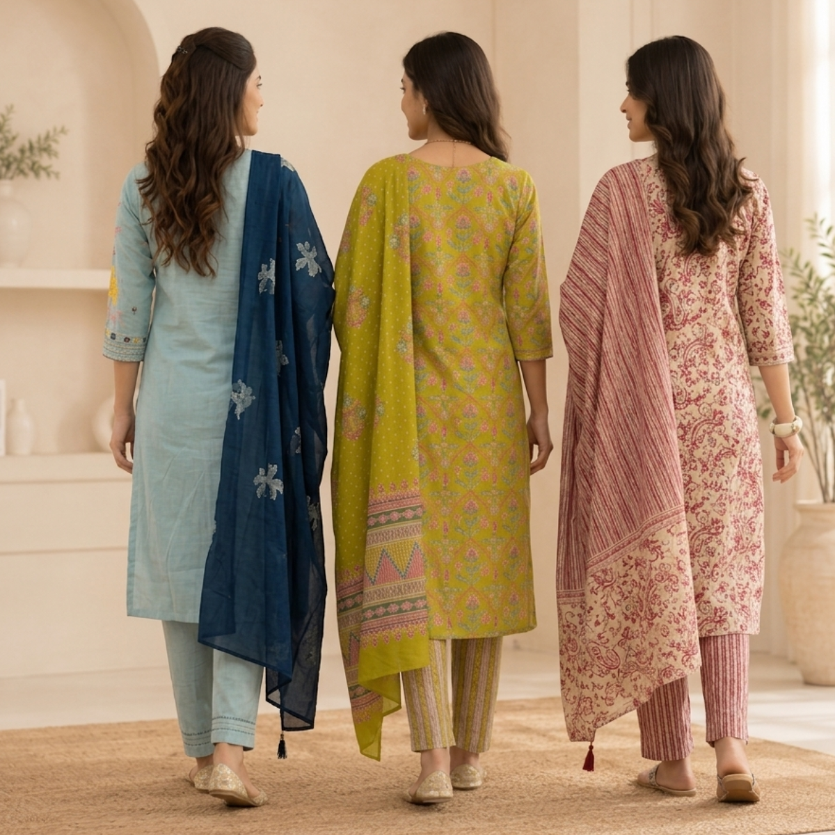 3 Pack Of Kurta With Dupatta Value Pack (V-7)
