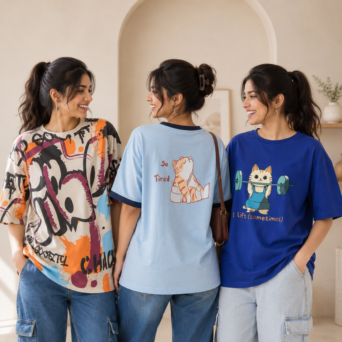 3 Women's Casual T-Shirts ( T8 )