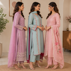 3 Printed Kurta Sets With Dupatta ( P6 )
