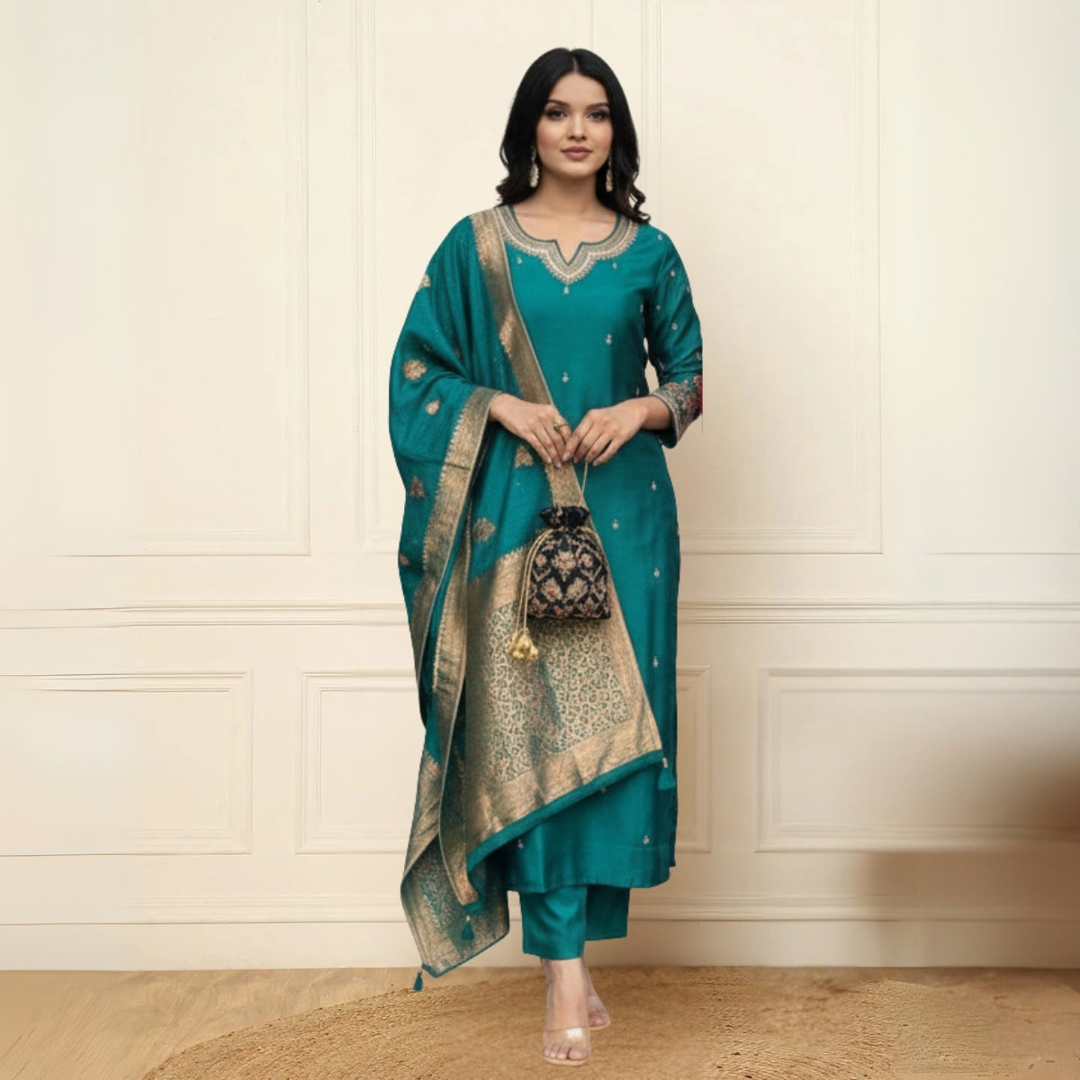 3 Cotton Kurtis with Pant & Dupatta | C-08