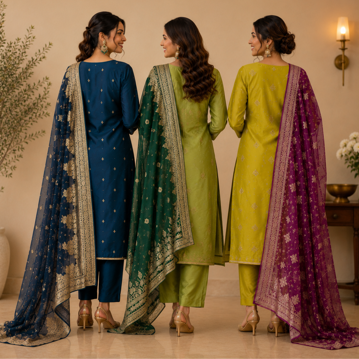 3 Kurta Set with Dupatta - Comfort For Every Occasion & Daily Wear ( D8 )