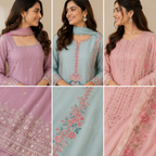 3 Printed Kurta Sets With Dupatta ( P6 )