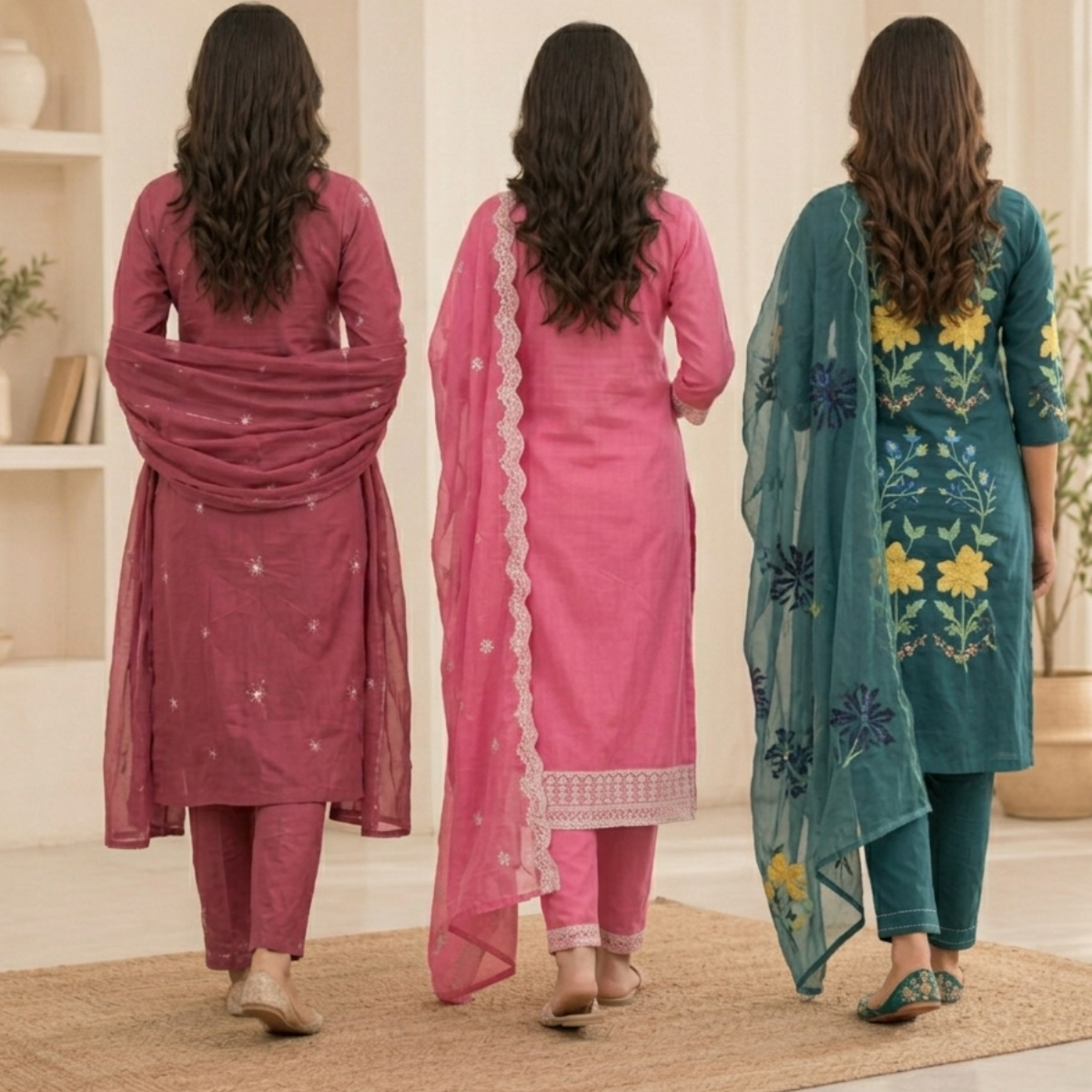3 Pack Of Kurta With Dupatta Value Pack (V-8)