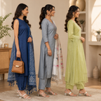 3 Printed Kurta Sets With Dupatta ( P7 )