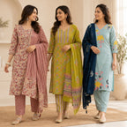 3 Pack Of Kurta With Dupatta Value Pack (V-7)