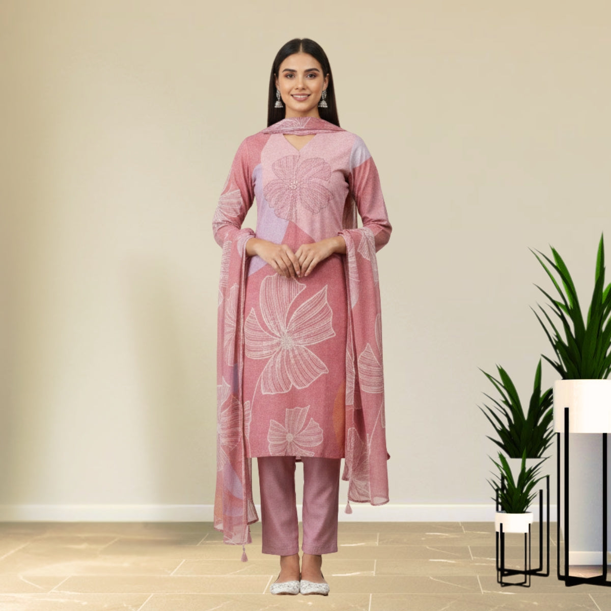 3 Cotton Kurtis with Pant & Dupatta |C-09