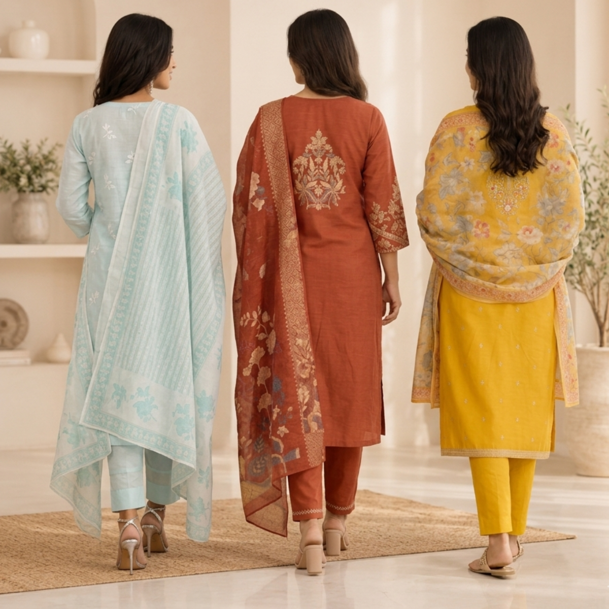 3 Pack Of Kurta With Dupatta Value Pack (V-9)