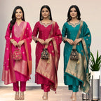 3 Cotton Kurtis with Pant & Dupatta |C-10