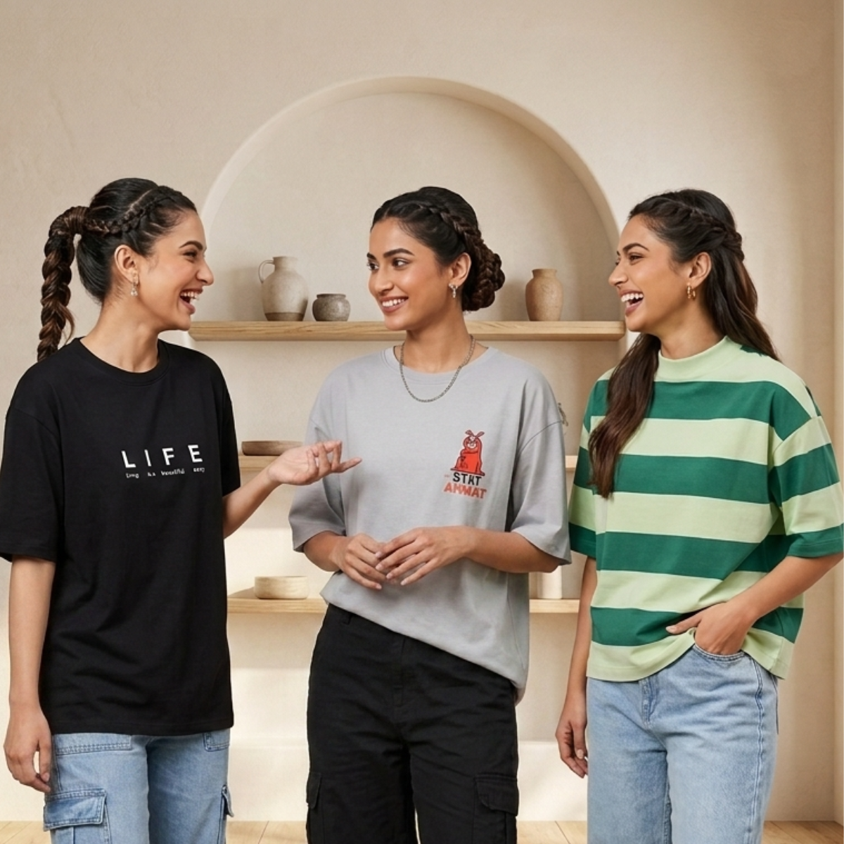 3 Women's Casual T-Shirts ( T10 )