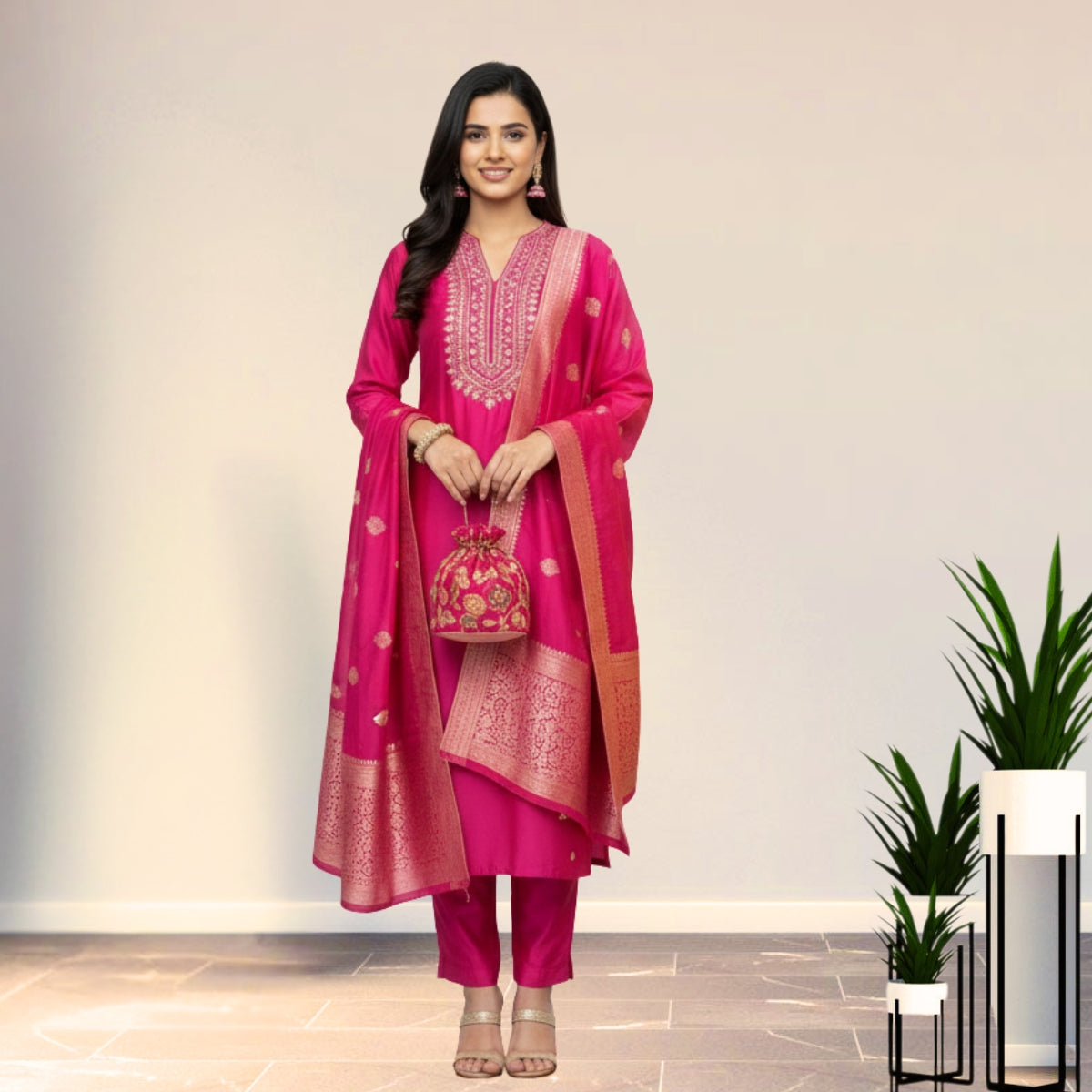 3 Cotton Kurtis with Pant & Dupatta |C-10