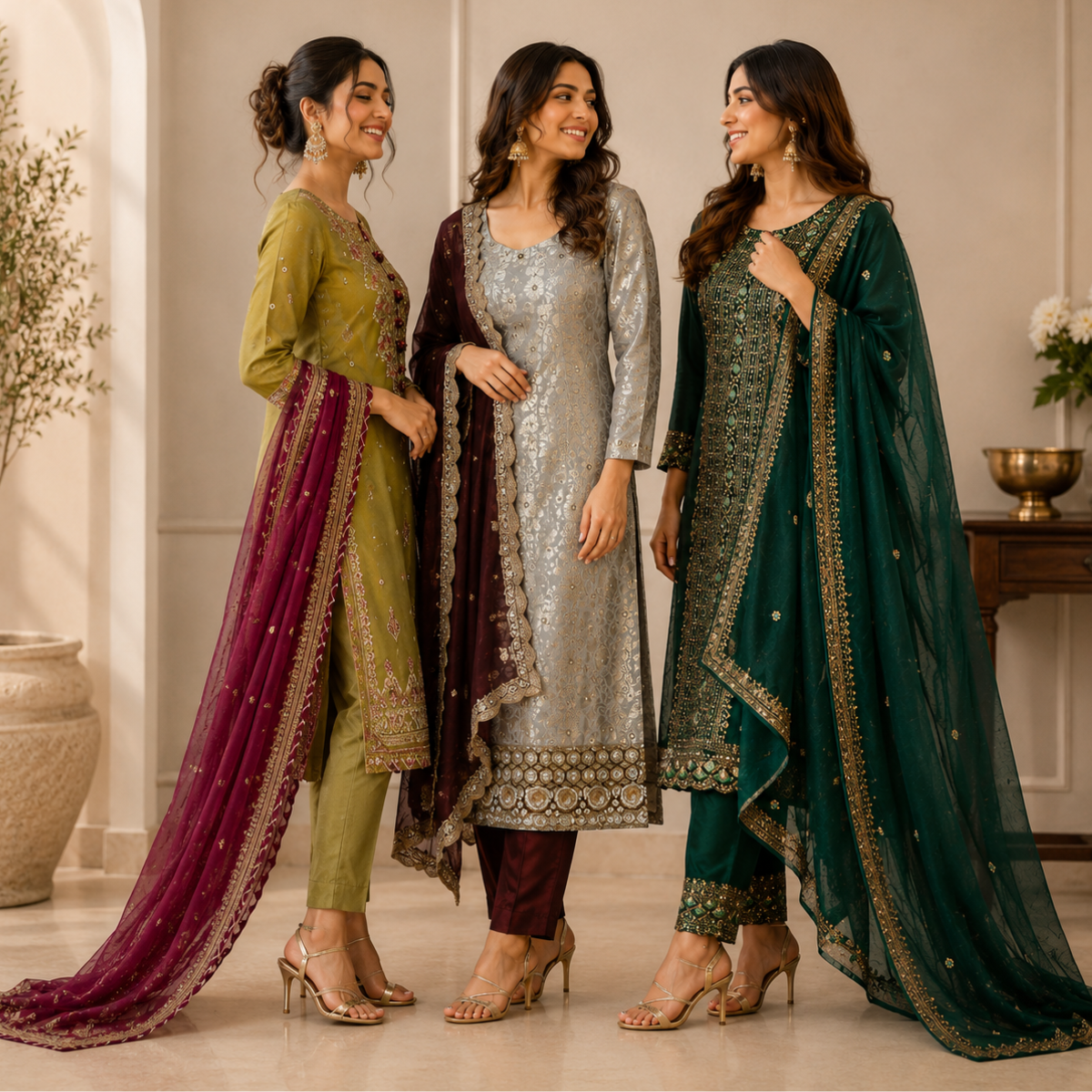 3 Kurta Set with Dupatta - Comfort For Every Occasion & Daily Wear ( D10 )