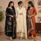 3 Printed Kurta Sets With Dupatta ( P8 )