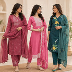 3 Pack Of Kurta With Dupatta Value Pack (V-8)