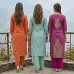 3 Pack Of Printed Cotton Kurta Set With Dupatta (VP-26)