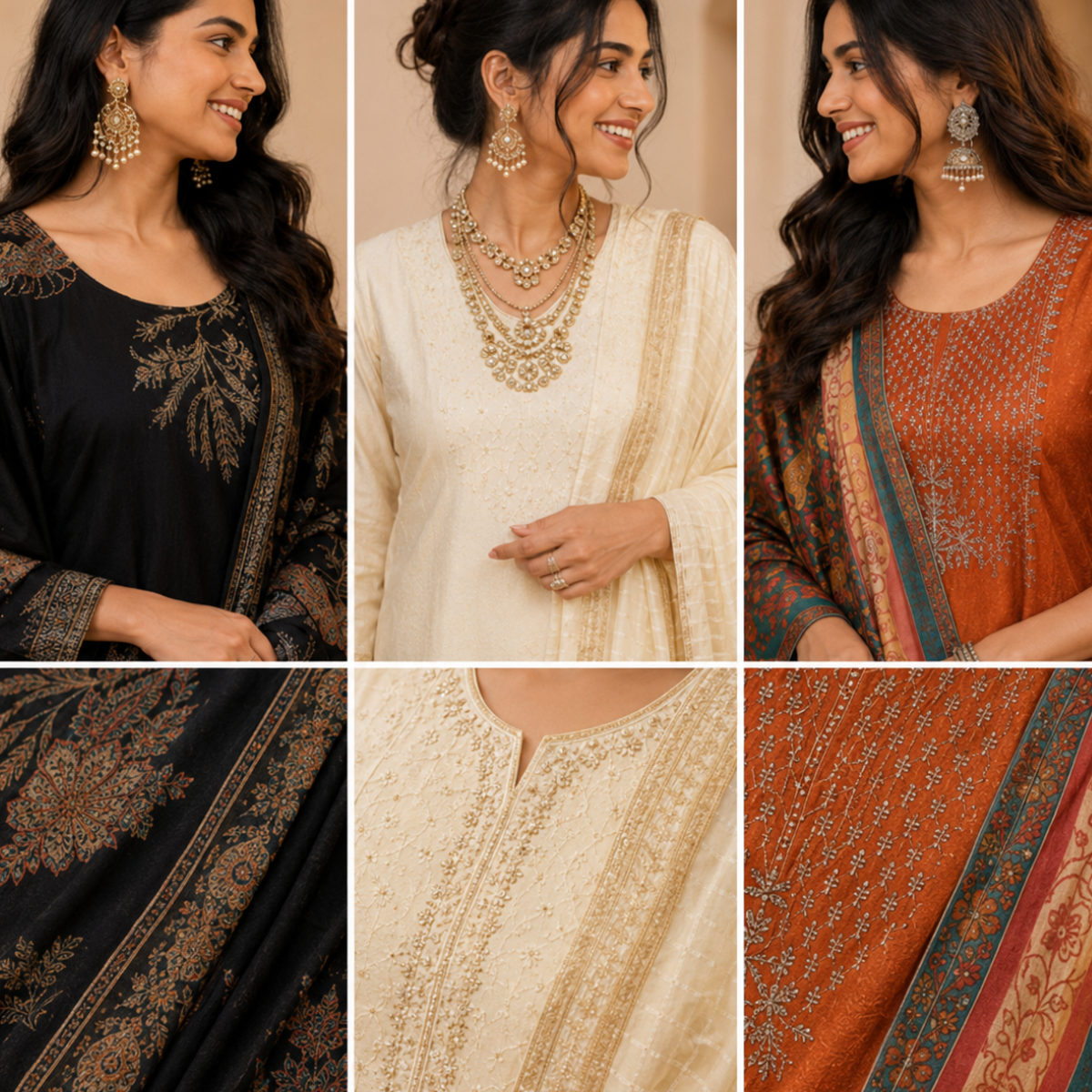 3 Printed Kurta Sets With Dupatta ( P8 )