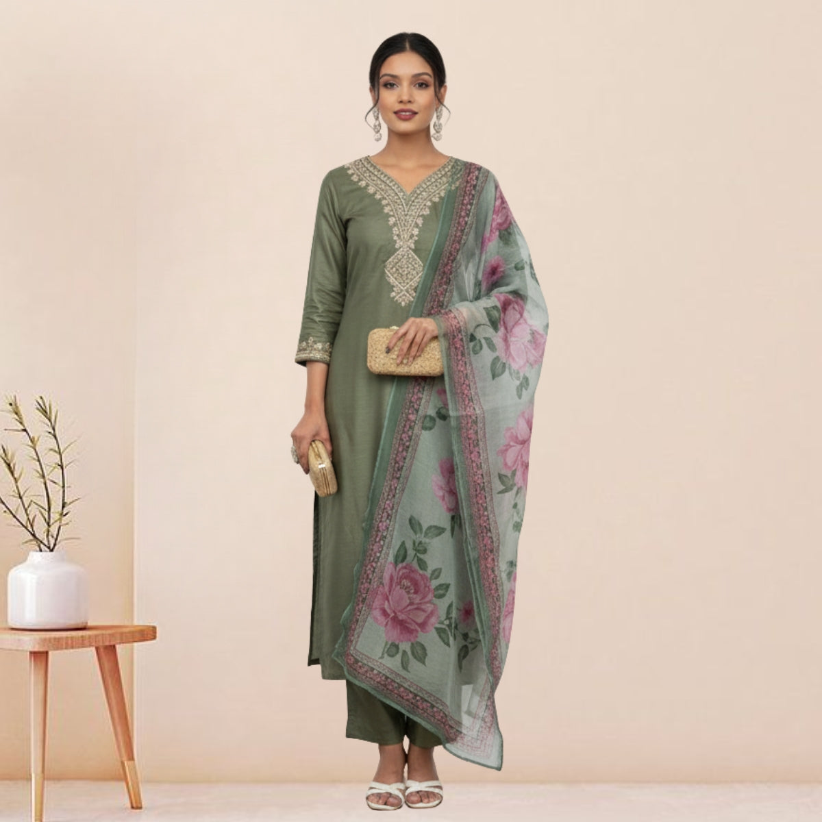 3 Cotton Kurtis with Pant & Dupatta |C-01